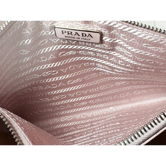 Prada Rete Paillettes Mesh Sequin Logo Large Shopping Tote Hand Bag & Pouch Pink - Picture 9 of 10